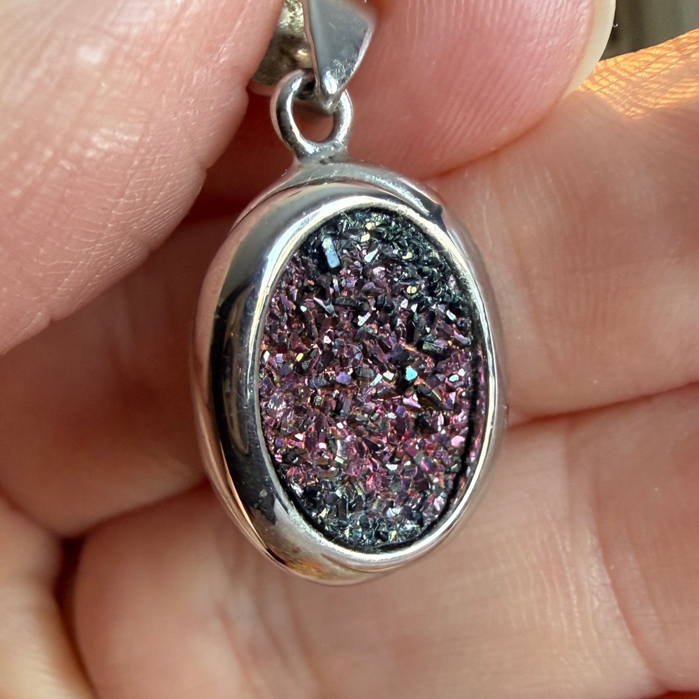 Elegant Lia Sophia Silver and Purple Pendant